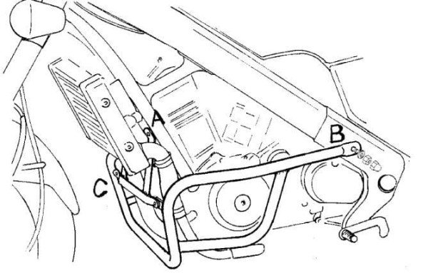 Arceau de protection moteur noir pour Honda NTV 650 (88-98) Hepco & Becker