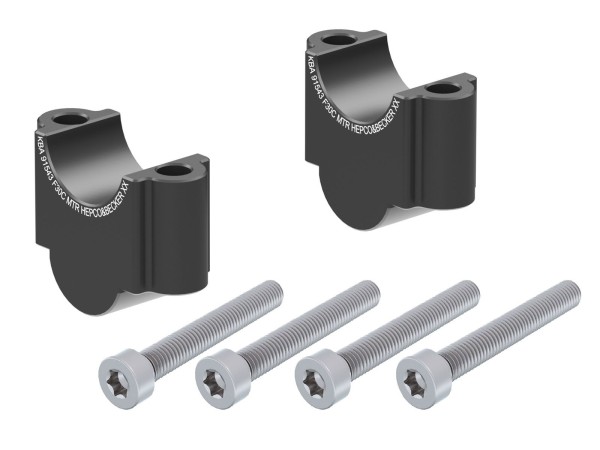 Réhausse de guidon H=30 mm noir pour BMW R 1200 GS Adventure (06-08) Hepco & Becker