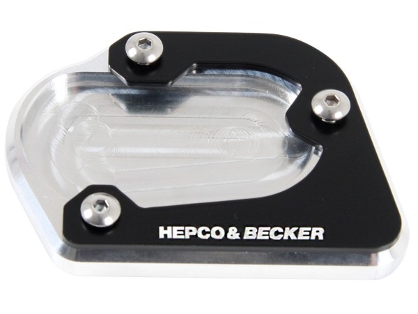 Plaque de béquille latérale argentée noire pour BMW R 1250 GS (19-23) Hepco & Becker