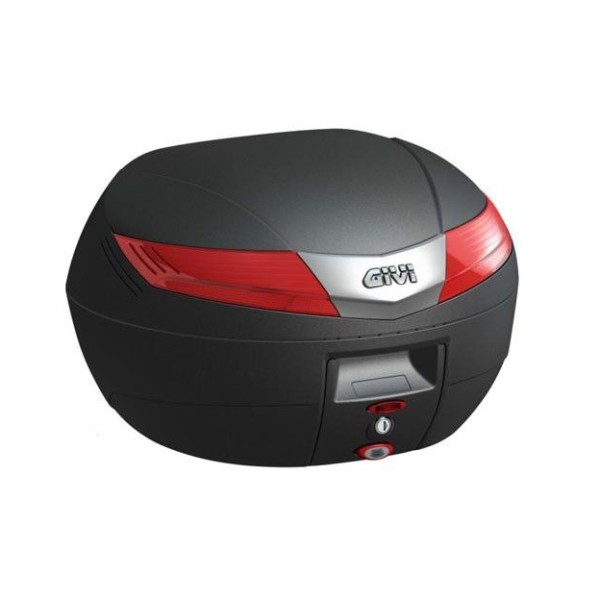 V40 MONOKEY Topcase 40 litres noir mat avec réflecteurs rouges d'origine Givi
