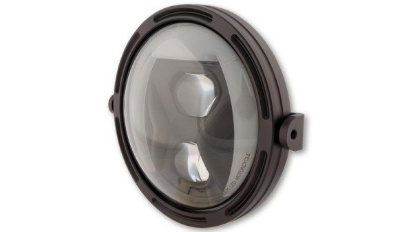 HIGHSIDER pro Phare 7 pouces Frame-R1 type 8 LED noir fumée réflecteur, fixation latérale