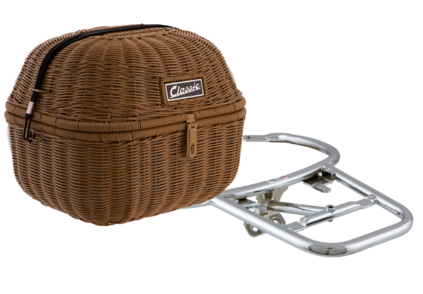 Gepäckkorb Classic mit Gepäckbrücke für Vespa Primavera/​Sprint 50-150ccm,braun