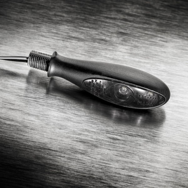 Clignotants Kellermann, Micro S Dark, aluminium, LED, V/H, G/D, 12 V, noir satiné, M5x0,5x6,5