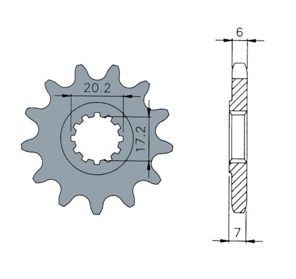 Pignon avant standard en acier Tecnium 1120 - 420
