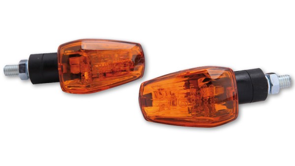 HIGHSIDER Smart IMOLA 1 Ampoules Mini Indicator Boîtier noir / Lentille orange (paire), avant & arrière
