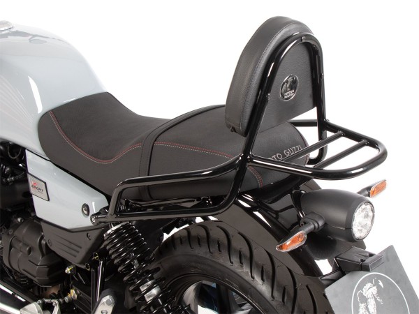 Sissybar avec porte-bagages noir pour Moto Guzzi V7 850 Stone (25-) Hepco & Becker