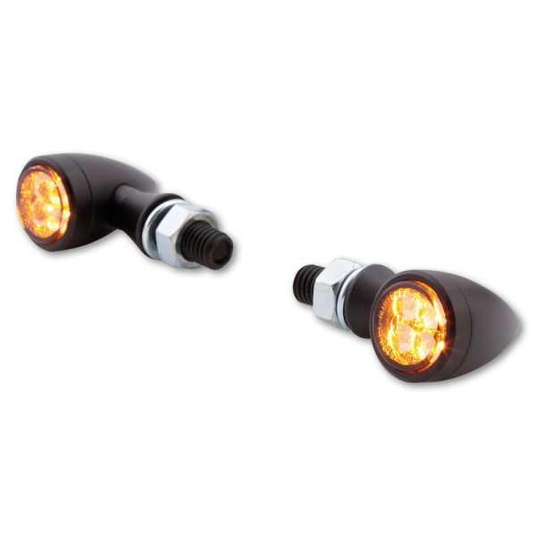 HIGHSIDER Smart Sixteen-Bullet LED Clignotants boîtier noir / lentille gris fumée (paire), avant & arrière