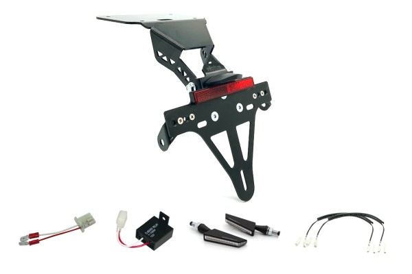 alpha Technik Kennzeichenhalter-Blinker-Kit SQ-LED für Kawasaki Z900 Typ: ZR900F und ZR900H ab Model