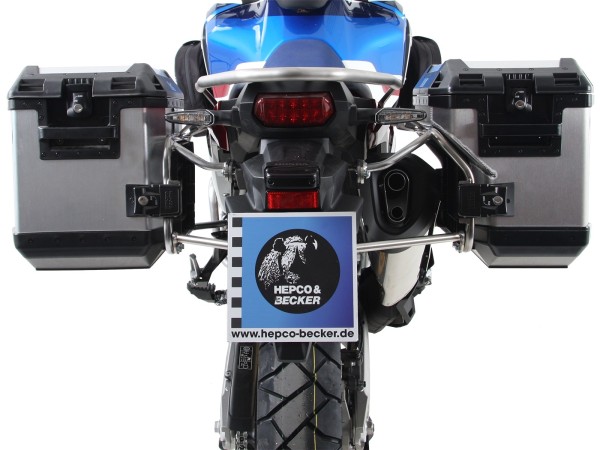 Kit de valises Xplorer Cutout argent + support Cutout argent pour Honda CRF1000 Africa Twin Adventure