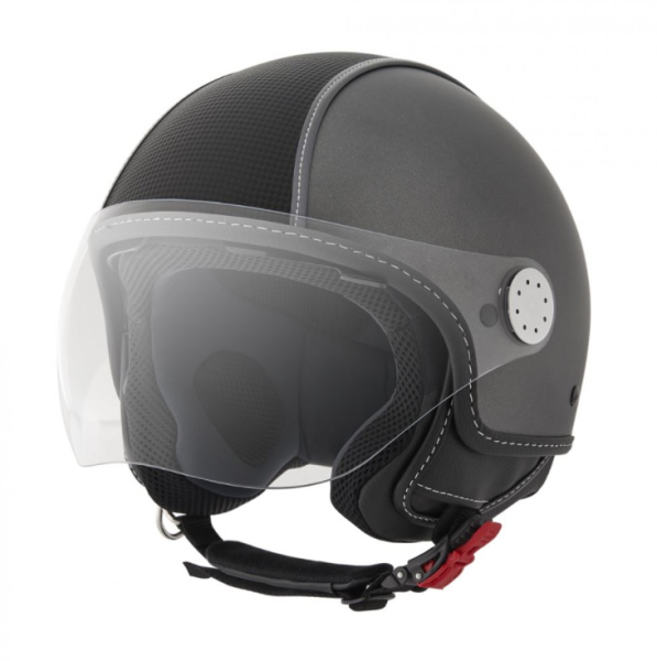 Casque Piaggio Demi Jet, Carbonskin, gris, mat - taille XS