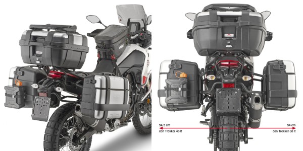 Porte-bagages latéraux PL ONE-FIT pour valises MONOKEY pour Yamaha Tenere (année 19-24) Givi