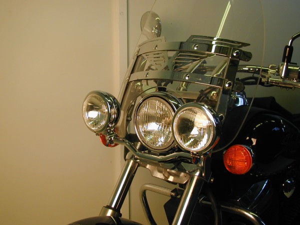 Kit de phares supplémentaires Twinlight (feux de route) chrome pour VT 750 C Shadow avec pare-brise (08-16)