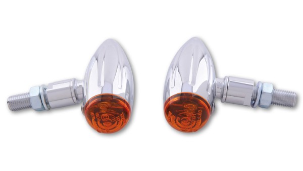 HIGHSIDER Smart Micro-Bullet Clignotants boîtier chromé / lentille orange (paire), avant & arrière