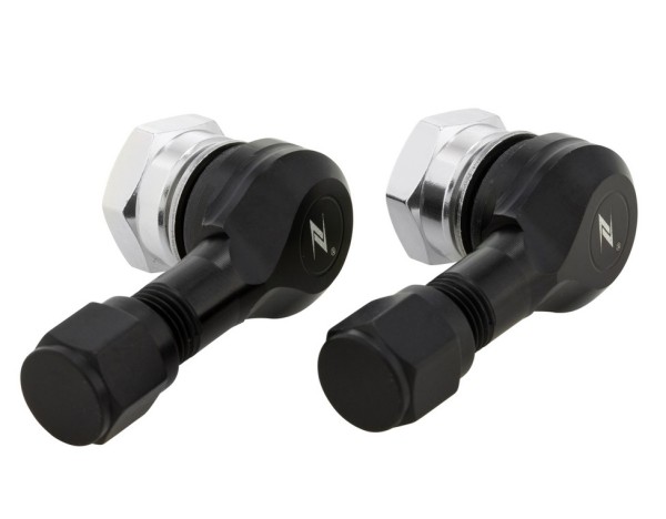 Embout de valve pour pneu/jante sans chambre à air 80°, noir mat