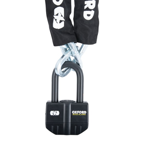 Serrure d'alarme Oxford Boss 16mm + chaîne 12mm X 1.5m