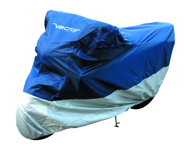 VECTOR Bâche de protection intérieure/extérieure pour moto/scooter - bleu/argent - S