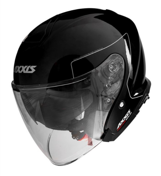 Casque jet Axxis, Mirage SV Solid, noir brillant
