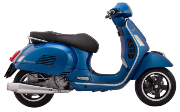 Échappement racing pour Vespa GTS/GTS Super/GTV/GT 60 125-300ccm i.e., 4T, LC, inox poli