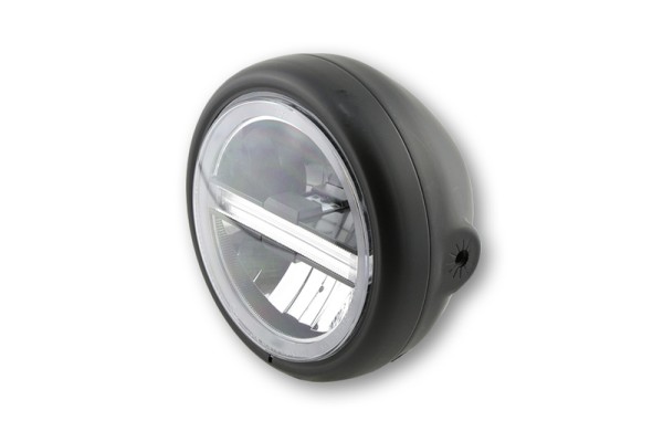HIGHSIDER pro 5 3/4 pouces Phare Pecos type 6 LED noir Fixation latérale, Avec TFL