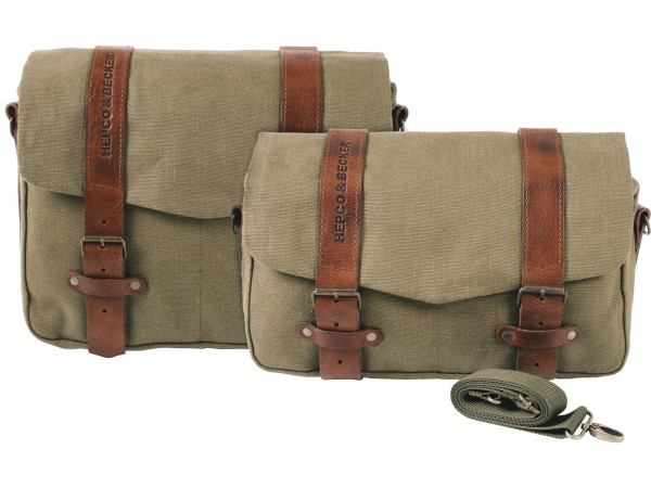 Set de sacoches de coursier LEGACY M/L vert pour bretelles C-Bow Hepco & Becker