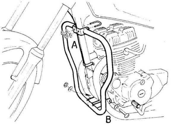 Arceau de protection moteur chromé pour Honda CB 250 Two-Fifty (96-98) Hepco & Becker