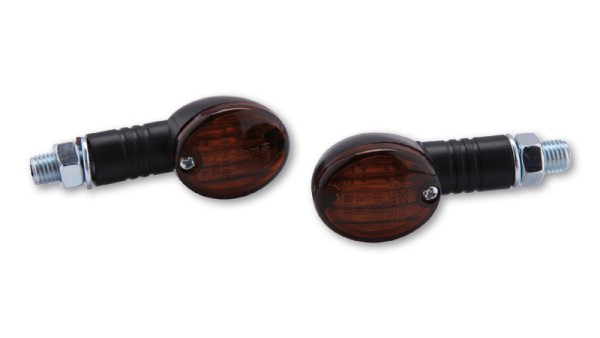 HIGHSIDER Smart Micro-Flash ampoules mini-clignotant boîtier noir / lentille gris fumée (paire), avant &