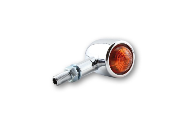 HIGHSIDER Smart Old School type 1 boîtier de clignotant à ampoule chromé / lentille orange (paire), avant & arrière