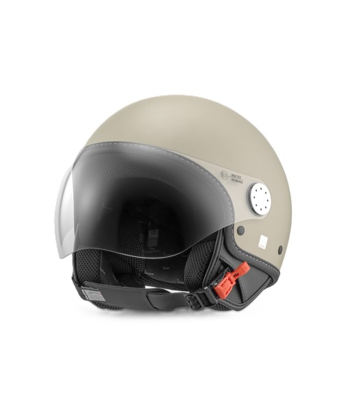 Casque jet Vespa, visière longue Vespa, beige mat (598)