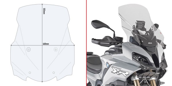 Pare-brise transparent - hauteur 555 mm pour BMW S 1000 XR (20-) / M 1000 XR (24-)