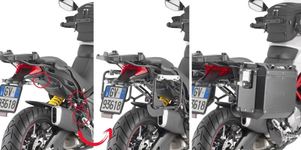 Porte-bagages latéral amovible MONOKEY® CAM-SIDE pour Ducati Multistrada d'origine Givi