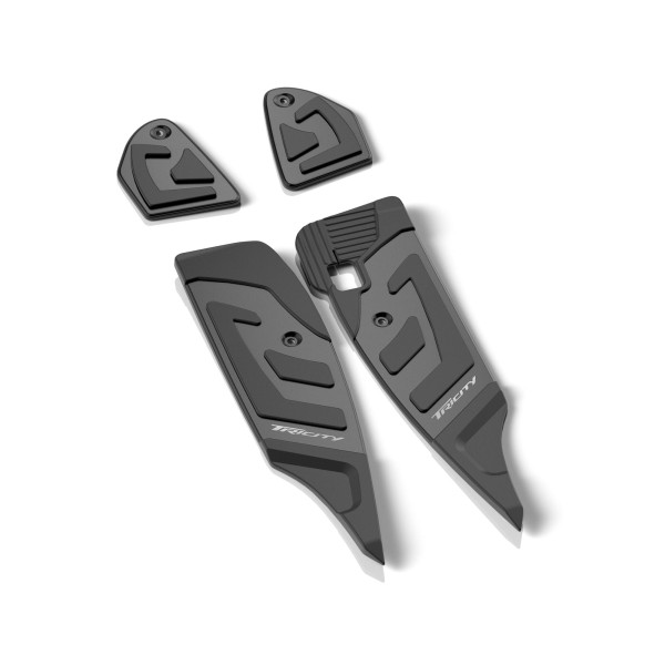 Jeu de repose-pieds en aluminium noir pour Yamaha Tricity 300 d'origine