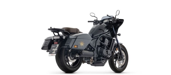 ARROW Échappement REBEL DARK Sip-On avec embout en carbone pour Honda CMX 1100 Rebel T (25-)