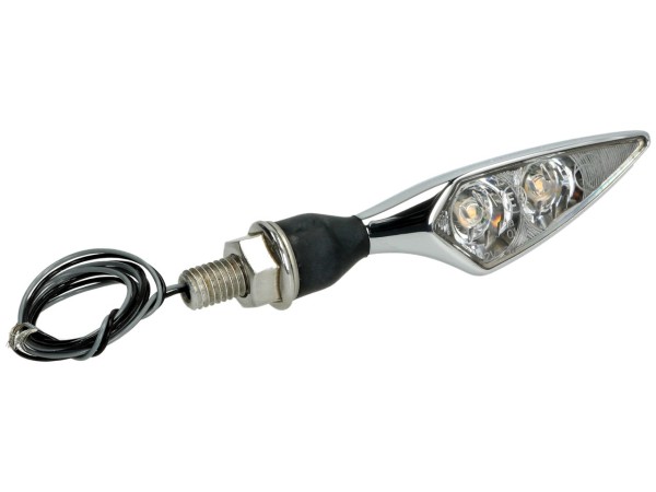 Clignotants Kellermann, Rhombus Extreme, alu, LED, VL/HR, 12 V, chrome brillant, M8x20, homologués E