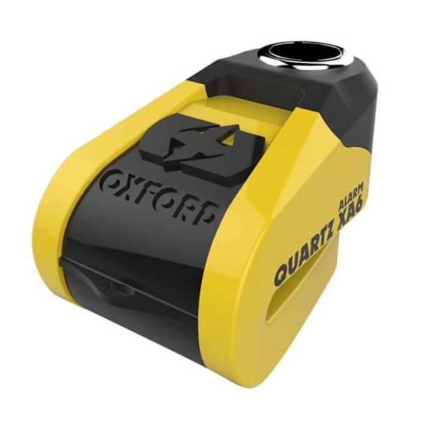 Oxford Quarz XA6 Antivol de frein à disque avec alarme - Ø6mm Jaune/Noir