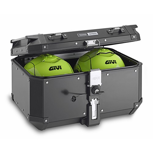 Trekker Outback 58 litres MONOKEY Valise Topcase Aluminium noir Givi