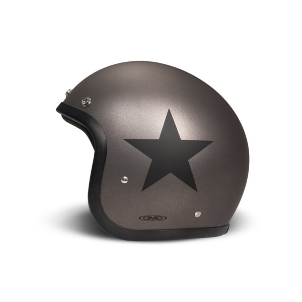 DMD casque jet rétro, vert, mat, Star Green, fibre de verre, ECE 22.06-Copy