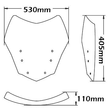 Saute-vent bas Sport pour BMW K 1600 GT /GTL (10-22), fumé clair