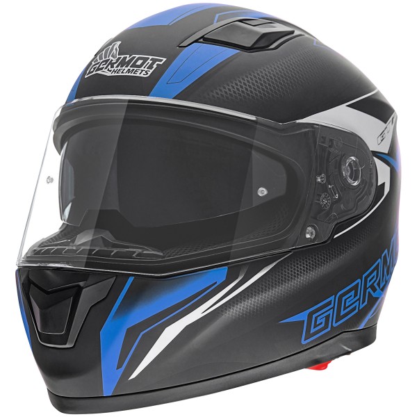 Germot casque intégral GM 330, noir mat/bleu