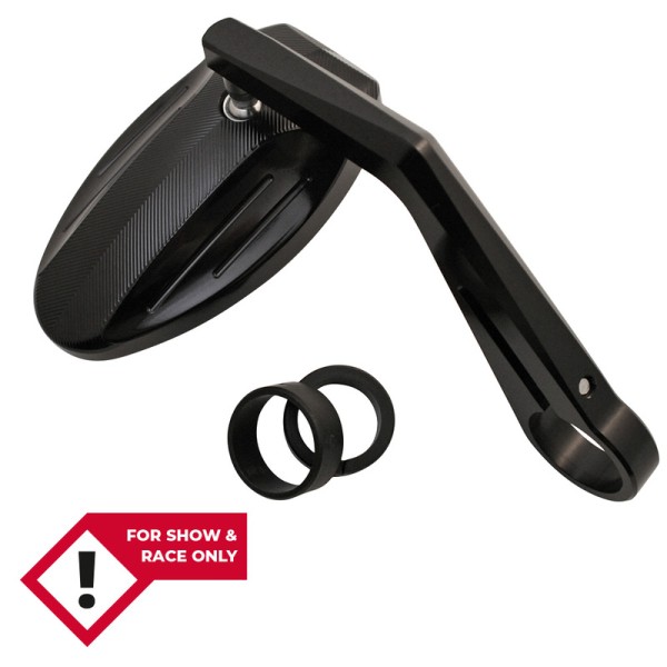 HIGHSIDER smart Rétroviseur d'extrémité de guidon Ferrara Noir Avec rainures fraisées (1pc)