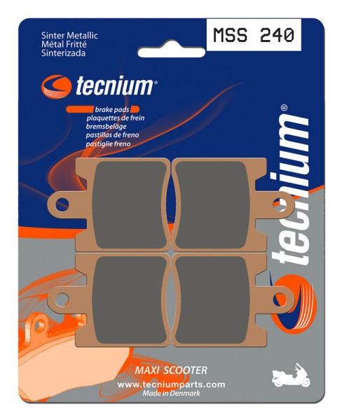 Plaquettes de frein Tecnium Maxi Scooter en métal fritté - MSS240