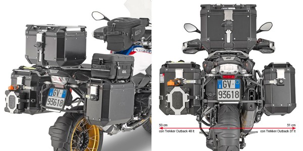 Support de valises latérales en tube d'acier pour BMW R 1200 GS Adventure (année 14-18) / R 1200 GS (année 13-18) / R 12