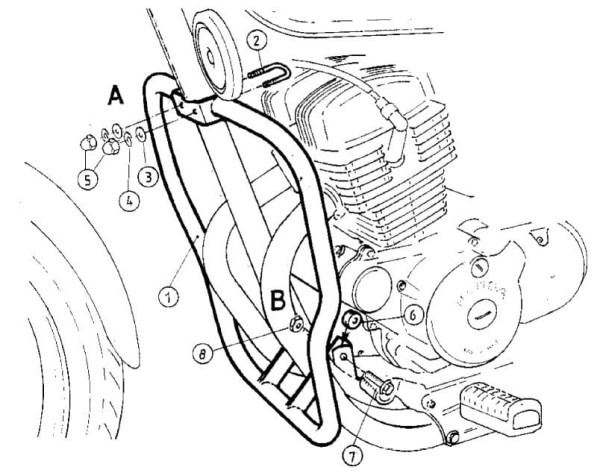 Arceau de protection moteur chromé pour Honda CMX 250 Rebel (96-01) Hepco & Becker