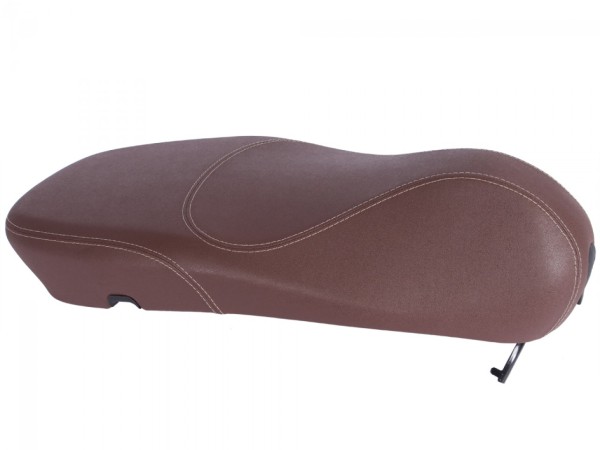 Banc original Vespa pour Vespa Primavera en marron avec coutures blanches