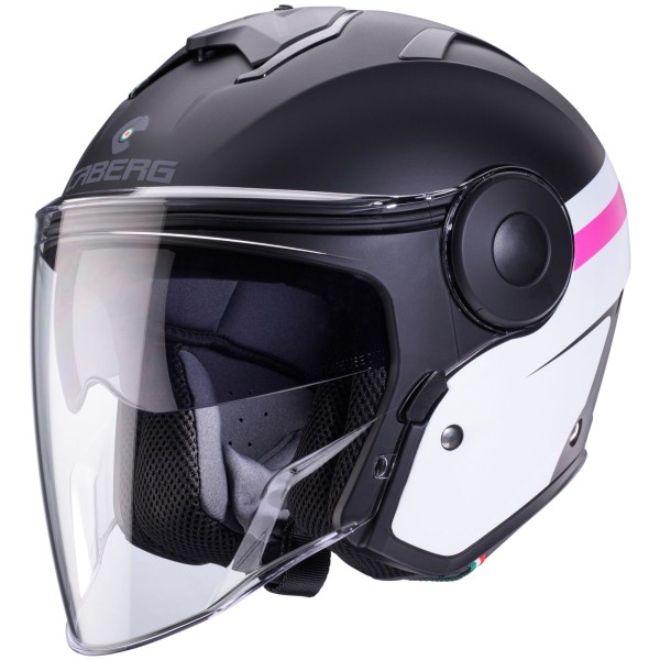 Caberg casque Soho Zephyr noir mat/blanc fuchsia