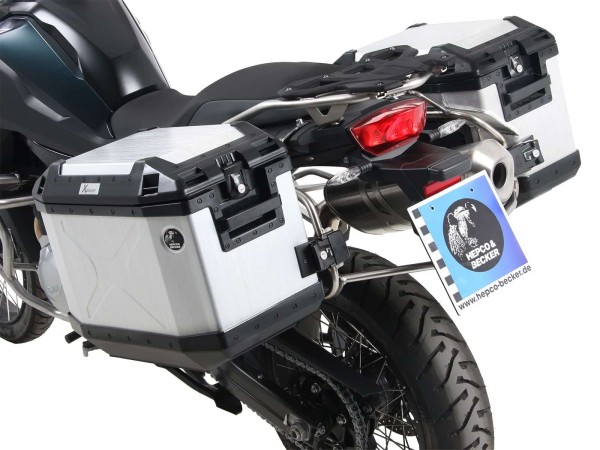 Kit de support de valise Cutout Support en acier inoxydable y compris kit de valise Xplorer Cutout argent pour BMW F 750 GS