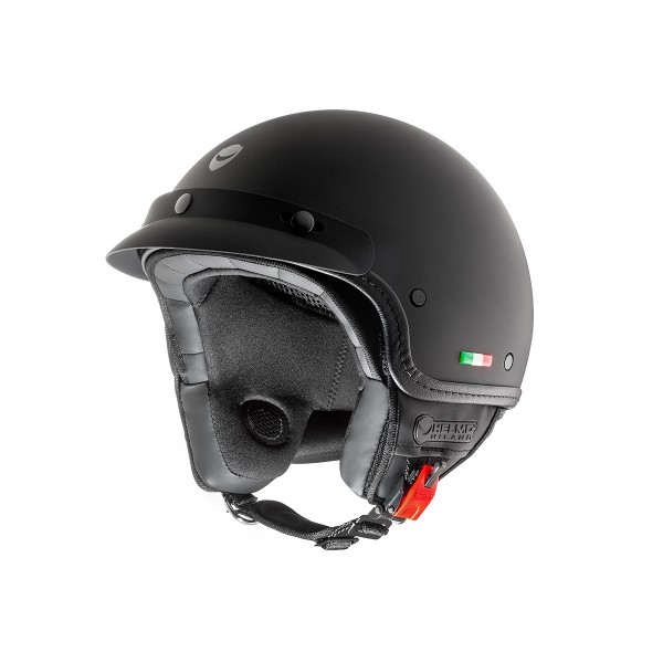 Helmo Milano casque jet, FuoriPorta, noir, matt
