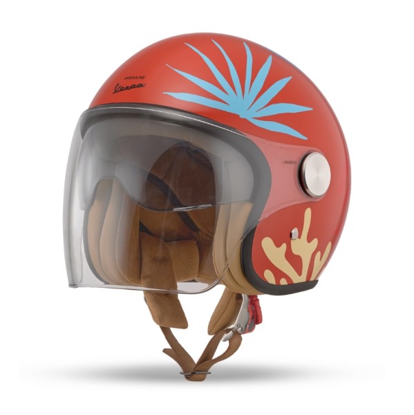 Casque intégral Vespa Assouline 80th, rouge brillant