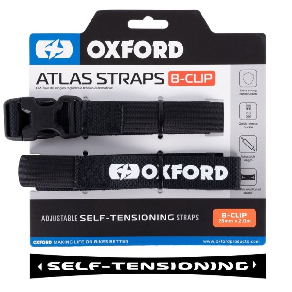 Oxford Atlas B-Clip 26mm x 2.0M Schwarz (Paar)