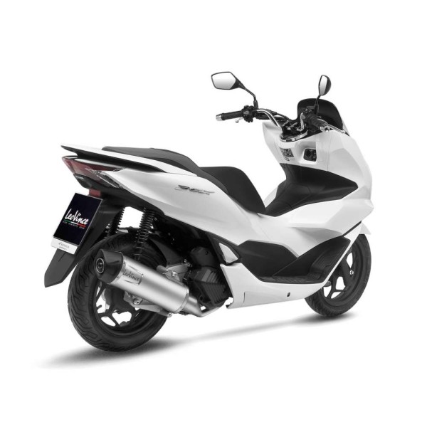 Système d'échappemen complet LeoVince LV One Evo pour Honda PCX 125, acier inoxydable argenté, E-approbation