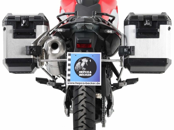 Kit de support de valise Cutout Support en acier inoxydable y compris kit de valise Xplorer Cutout argent pour BMW F 800 GS